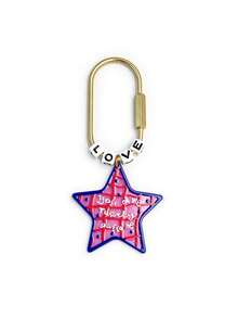 1pc Ins Sweet Cool American Vintage Graffiti Star Bag Charm Letter Square Bead U-Shaped Handmade Beaded Keychain - Multicolor - View 8