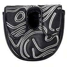 1PC Geometric Abstract Line Golf Mallet Putter Head Cover, PU Golf Putter Cover, Stylish Golf Gift For Golfer - Multicolor - View 11