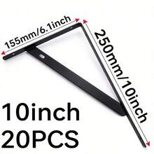 2pcs Black Triangle Brackets 6"/8"/10"/12" Heavy Duty Metal Shelf Brackets - L-Shaped Brackets For Floating Shelves, Support Corner Brackets For Home And Office - C - View 19