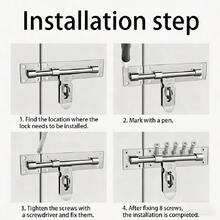 1pc/4pcs Stainless Steel Door Slide Bolt Lock 4in 6in 8in, 4-Flange Double-Sided Sliding Bolt, Padlockable, Surface Mount Door Window Security Latch (With Screws) - A - View 10
