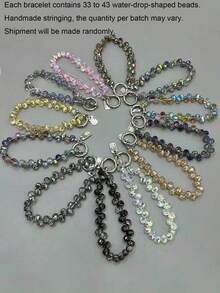 Colorful Mobile Phone Lanyard Chain Stylish Glitter Crystal Bead Pendant Keychain Jewelry Bag Accessories Sparkle Key Chains - Black - View 11