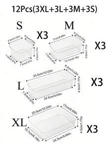 12/8/7/6/4/3/1pc Transparent Acrylic Storage Box, Suitable For Organizing Various Stationery Accessories, Classifying Sundries, Daily Necessities, Applicable To Student Dorms, Room Decor, Desktop Storage, Cosmetic Storage, Desk Drawer Organizer, Space-Saving - C-Transparent - View 13