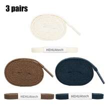3 par enfärgade flätade skosnören, 8 mm breda med platt vävd textur, flera färgalternativ, matchande i samma färg eller kontrastfärg, för sportskor, daglig ersättning och DIY - 3-pack-B879+B023+B276 - Visa 14