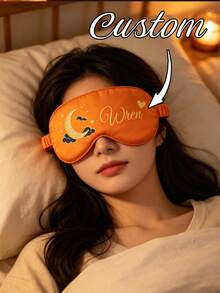 Custom Eye Mask, Personalized Name Sleep Mask, Personalized Bridesmaid Gift For Wedding Party, Bride Squad Mask,Travel Eye Mask, Custom Name Eye Cover - Multicolor - View 2