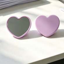 7/3pcs/1pc Heart-Shaped Portable Pocket Mirror, Modern Minimalist Makeup Mirror, High Definition Mini Vanity Mirror For Students, Party Favors, Pink-White-Green-Black - Multi-color - View 20