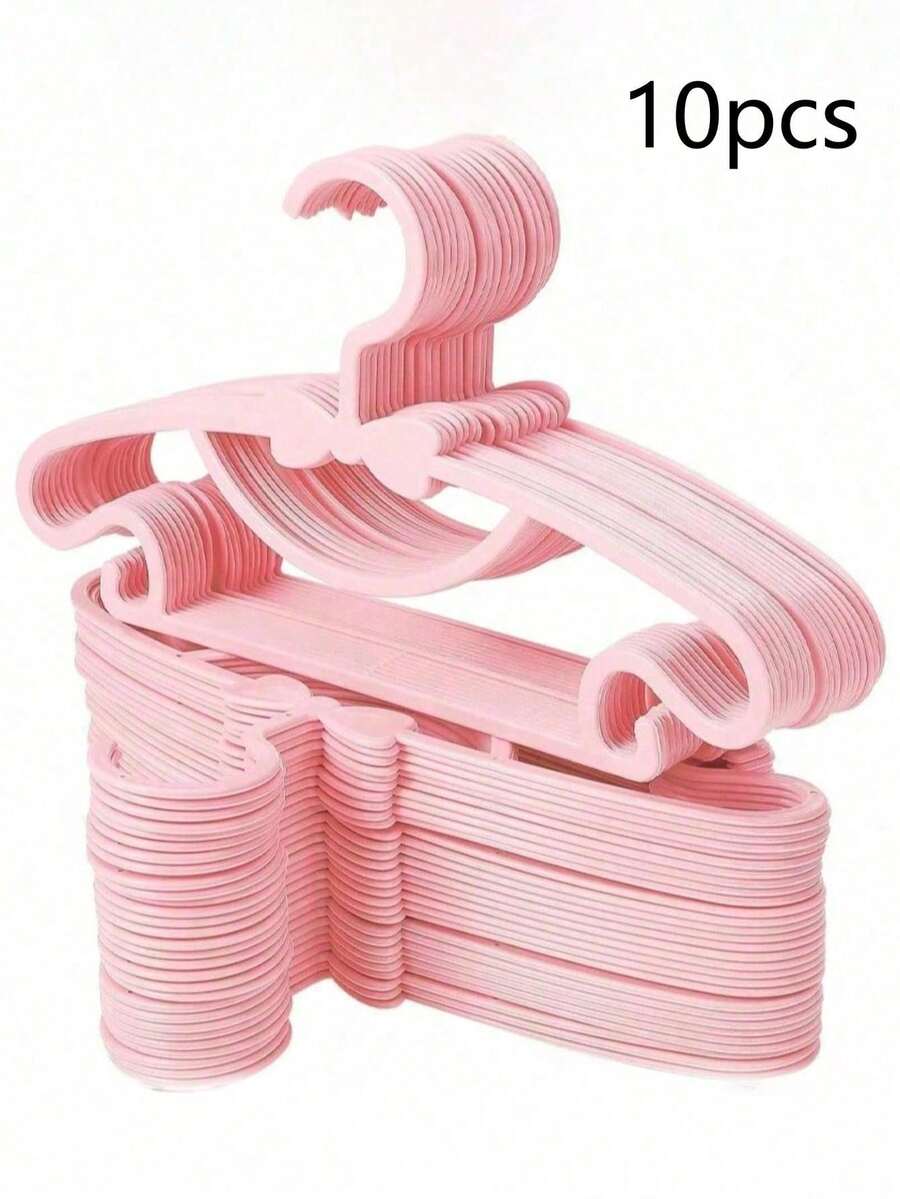 10pcs Bowknot Decor Plastic Baby Hangers, Non-Slip Thin Space-Saving Closet Storage, Durable And Cute, Suitable For Newborn, Infant And Toddler Clothing - Multicolor - View 1