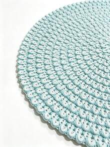 Round, Hand-Woven Placemats, Heat-Insulating And Decorative, Available In Various Colors. These Wrinkle-Resistant Placemats Are Perfect For Birthdays, Christmas, Halloween, And Other Occasions. - Baby Blue - View 2