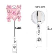 1pc Creative Stethoscope Bow Acrylic ID Badge Retractable Clip Doctor Nurse Badge Holder - Multicolor - View 2