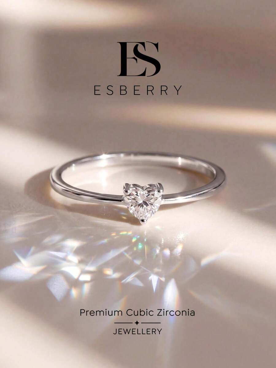 ESBERRY 1pc Eternal Ring, Luxurious Exquisite Women's Jewelry Gift - Silver - View 1