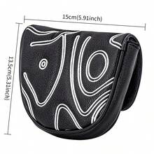 1PC Geometric Abstract Line Golf Mallet Putter Head Cover, PU Golf Putter Cover, Stylish Golf Gift For Golfer - Multicolor - View 13