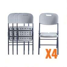Silla Plegable Blanca Set de 4 - Negro - Ver 1