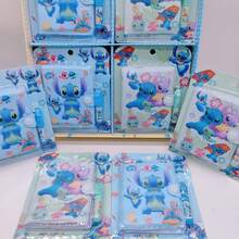 Disney Stitch Mini Notebook, 1 Card Includes Small Notebook + Matching Ballpoint Pen, Pen Attached To Notebook With Chain To Prevent Loss. Compact And Lightweight, Convenient For Carrying, Suitable For Quick Notes And Secret Messages. Available In Two Highly Attractive Cover Designs, Independently Blister Card Packaging. Perfect As Student Rewards, Birthday Gifts, Kindergarten Favors. - Multicolor - View 6