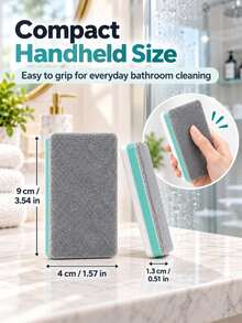 1pc Glass Limescale Removal Cleaning Brush Set, Suitable For Home Bathroom Mirror, Shower Room, Tiles, Powerful Removal Of Limescale, Water Stains And Water Marks, Multi-Functional Window Glass Cleaning Tool - Default - View 1