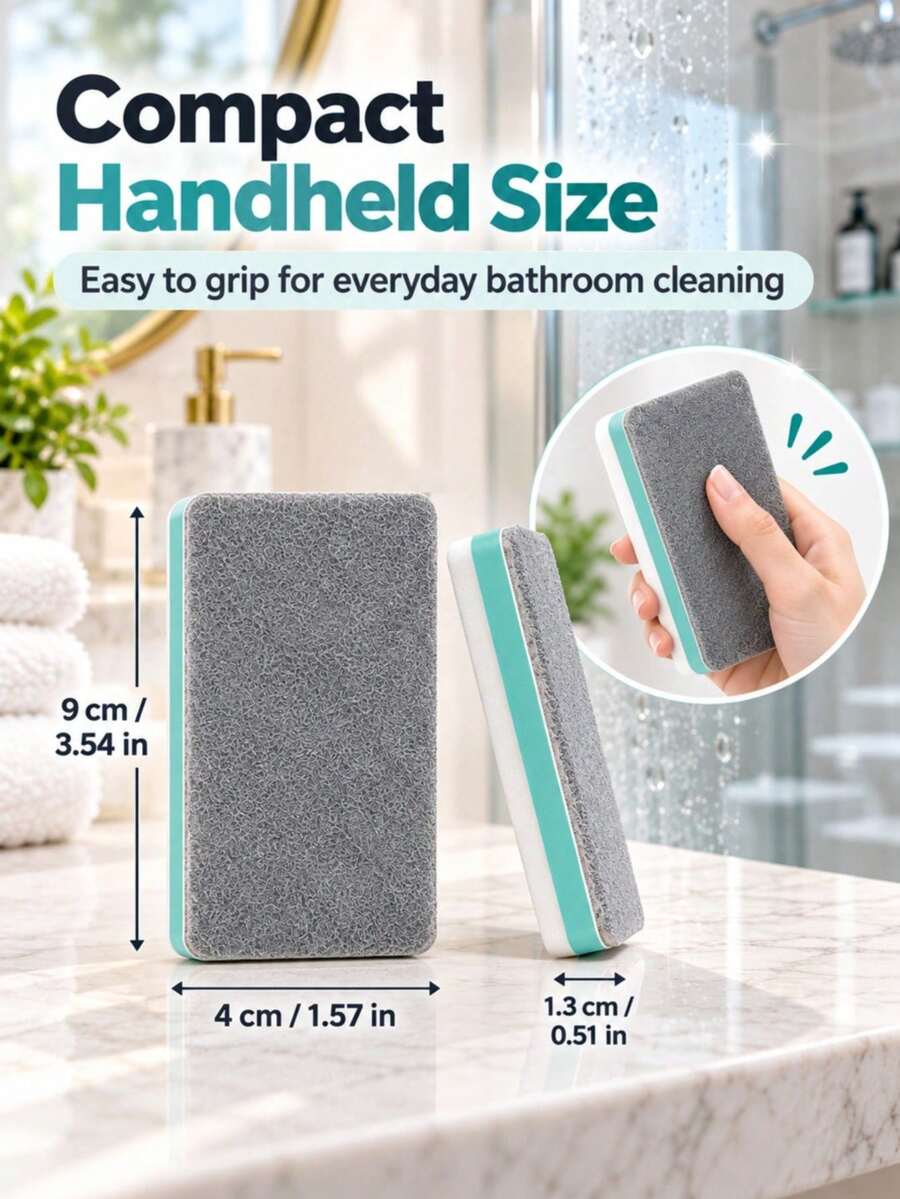 1pc Glass Limescale Removal Cleaning Brush Set, Suitable For Home Bathroom Mirror, Shower Room, Tiles, Powerful Removal Of Limescale, Water Stains And Water Marks, Multi-Functional Window Glass Cleaning Tool - Default - View 1