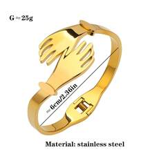 1pc C-Shaped Open Stainless Steel Roman Bangle Bracelet, Suitable For Commuting, Daily Wear, Street Style, Music Festival, Party - Yellow Gold - View 10