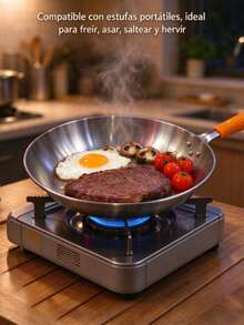 30 Cm Titanium Alloy Wok, Non-Stick, Kitchen Pan With Heat-Resistant Orange Handle - View 7