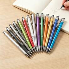 DOWMOO Metal Retractable Ballpoint Pens, 12Pcs Assorted Color Click Pens, Smooth Writing Ball Pens For Office School Journaling, Stationery Gift For Students - Rectangle - View 2