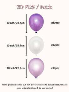 30PCS Transparent Latex Balloons Set, Suitable For Birthday, Wedding, Graduation, Back To School Party Decoration Balloons - Multicolor - View 4