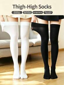 1/2 Pairs Velvet Over-The-Knee Socks, Slim-Fit Mid-Calf Socks, Decorative Long Socks, Outdoor High-Top Socks, JK School Style, Sports Socks, Suitable For All-Year Daily Wear - Multicolor - View 7