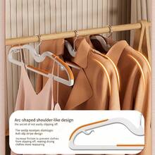 Space-Saving Short Neck Collapsible Hanger Set (10pcs), Low-Profile Short Neck Design Fits Compact Wardrobes, Wide Shoulder Line For Even Weight Distribution, Prevents Clothes From Bulging And Deforming, Non-Slip Grip With Deep Anti-Drop Grooves, Fabric-Friendly No Snagging, Durable And Scratch-Resistant Home Storage Essential - Multicolor - View 3
