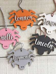 Etiquetas personalizadas para canastas de Halloween Boo - Etiqueta para cesta de tela de Halloween de 8 cm - Ver 8