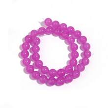 1pc 4/6/8/10/12mm Purple Chalcedony Round Loose Beads, Smooth Material, Suitable For Handmade DIY Bracelet Necklace Earring Making Decoration Materials, Holiday Gifts For Men And Women, Elegant Women Gifts, Handmade Accessories Spacer Beads, Handmade Enthusiasts - Purple - View 9