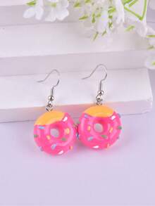 1 Pair Fashionable Classic Donut Dangle Earrings, Party Jewelry Accessories For Women - Donut - View 8
