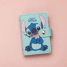 Mesuca Cute Snap‑Button Stitch Cartoon Wallet, Soft PU Leather Adorable Alien Character Fruit Floral Print Multi‑Color Mini Rectangular - Multicolor - View 6