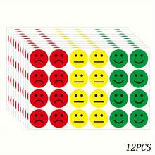 12PCS Emotional Expression Stickers - Includes Happy/Sad Smiling Face Stickers - Reward Stickers Decoration Self-Adhesive, Self-Stick Decorative Stickers - A - View 8