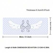 Cute Musical Note Wing PU Leather Desk Mat, Large Anti-Slip Mouse Pad, White Polka Dot Pattern Table Protector, Waterproof Keyboard Mat For Office Gaming Desktop Decor, Aesthetic Kawaii Table Pad For Girls - View 17