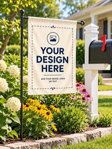 Custom Design Garden Flag, Personalized Yard Flag, Upload Your Logo Pattern Commercial Banner, Custom Outdoor Lawn Decor, Waterproof Seasonal Garden Sign, Personalized House Flag, Front Porch Decor - Multicolor - View 6