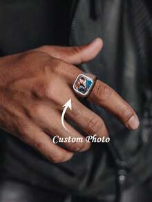 Engravable Ring For Men, Rotatable Band Ring, Personalized Stainless Steel Ring, Minimalist Jewelry, Gift For Him - Multicolor - View 1