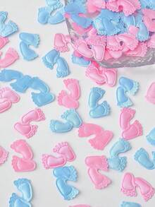100pcs/Set-Pink Blue Polyester Foot Party Confetti - Multicolor - View 1