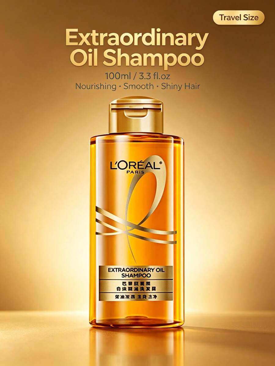 L’Oreal Paris L'Oreal - 100ml - Ukuran Travel Fantasy Oil Shampoo Pengontrol Minyak, Penambah Volume, Memperbaiki Rambut Rusak, Halus & Berkilau - 100ml - Ukuran Perjalanan - View 1