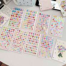1350Pcs 9 Sheets Bling Diamond Jewel Stickers For Children, Self Adhesive Assorted Shape Rhinestone Stickers, DIY Art Decor Stickers For Kids Craft & Back To School Gift - Multicolor - View 2