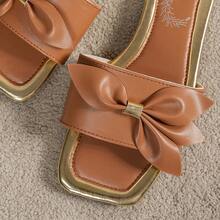 Women's New Bow Fashion Bow Slippers Beach Spring Summer - Brown - View 6
