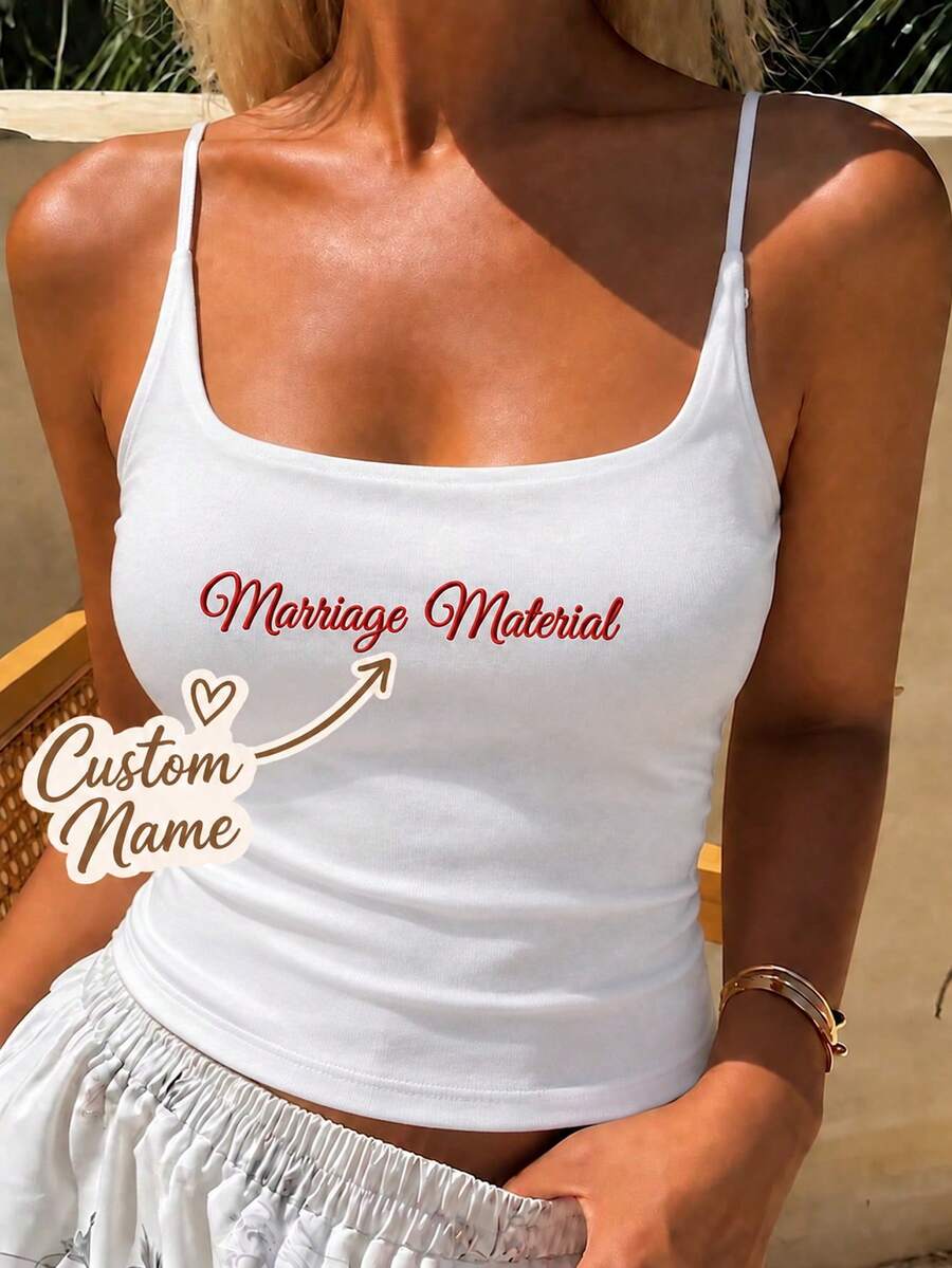 Personalized Embroidered Lace Tank Top, Custom Embroidery Modal Tank Bridal Shower Gift, Engagement Gift Bachelorette Party, New Mrs. Tank
