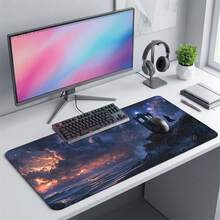 Black Cloud Pattern Gaming Mouse Pad, Non-Slip Rubber Desk Mat, Suitable For PC Laptop Office Home Use, Smooth Gliding Surface, Melancholy Abstract Art Decor, Back To School Supplies - B - View 5