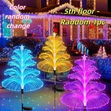 1pc 5-Layer Jellyfish Solar Garden Light, New Upgraded Solar Light, Outdoor Waterproof, 7-Color Changing Dual Jellyfish Star-Shaped Solar Flower Light, Suitable For Christmas Outdoor Yard Garden Decoration, Women's Gift, Suitable For Garden, Yard, Balcony, Lawn, Holiday, Party And Home Decor - One Size - View 11