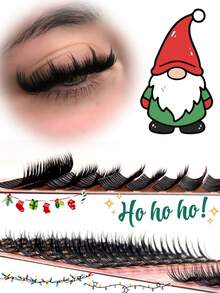 Limete Eyelash Multi-Style Cluster False Eyelash Set, 5 Hair Types With 200D Dense Effect Design, 8-16MM Mixed Lengths With DD Curl, Suitable For Natural Clear, Fluffy Dense, Exquisite Big Eye Looks, Perfect For Daily Makeup, Party Styling, Creative Makeup, Christmas Gift, Halloween Makeup, Valentine's Day Gift - DD - View 5