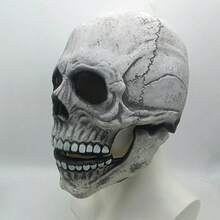 1pc Horror Skull Mask, Realistic Skeleton Mask Headwear, Trick Or Treat Decoration Mask, Movable Jaw Skeleton Mask Costume - Multicolor - View 13