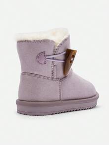 Balabala Kids' Mid-Calf Snow Boots Thick Fleece-Lined Winter Shoes For Boys & Girls - Purple - View 5