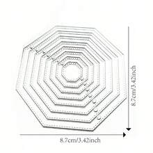 縫線邊緣嵌套八角形金屬切割模具，適用於剪貼簿、卡片製作 DIY - 八角形(8.7*8.7cm) - 查看 3