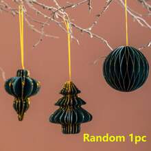 1 Set Christmas Honeycomb Hanging Decorations - Foldable And Reusable Honeycomb Christmas Tree, Ornaments And Lanterns; Suitable For Decorating Christmas Tree, Wreath, Fireplace, Etc. - Multicolor - View 14
