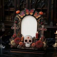Day Of The Dead Wooden Photo Frame Decor, Memorial Holiday Atmosphere Decoration, Family Photo Album Ornament - A - View 2
