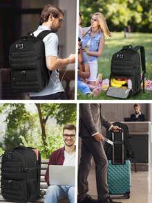 Lunch Backpack For Men17.3 Inch Laptop Backpack With USB Charging Port Waterproof Tactical Work Backpack, College, Business With MOLLE Design - Multicolor - View 7