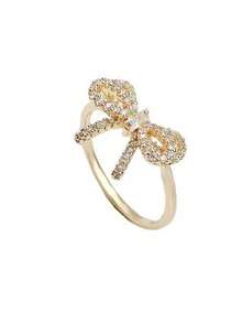 1pc Women's Exquisite Bow Open Ring, Shiny Cubic Zirconia Inlaid Bow Ring, Adjustable Stackable Daily Party Jewelry Styling Ring - Bow Ring - View 4