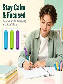 5 buah Pelindung Pensil Silikon Lembut Warna Acak, Pelindung Ujung Pensil Gaya Gigit, Pelindung Pegangan Bertekstur, Pelindung Ekor Pensil Sensorik, Tambahan Alat Tulis yang Dapat Digunakan Kembali, Silikon Elastis Lembut, Desain Tekstur Bergelombang, Mudah Dipasang, Alat Bantu Sensorik Gaya Gigit - Set - View 9
