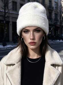 1/2/3pcs Faux Mink Fur Plush Hat,Women's Solid Color Fluffy Ear Protection Winter Hat, Thick Warm Windproof Hat,Suitable For Daily Outings Skiing - Multicolor - View 2