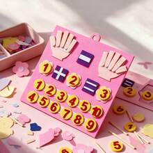 10/22Pcs Felt Finger Math Board, Montessori Math Teaching Aid, Number Counting, Addition Subtraction Multiplication Division, Suitable For Math Enlightenment, Classroom Teaching, Desktop, School, Home, Gift For Students And Teachers, Christmas Gift - Blue - View 4